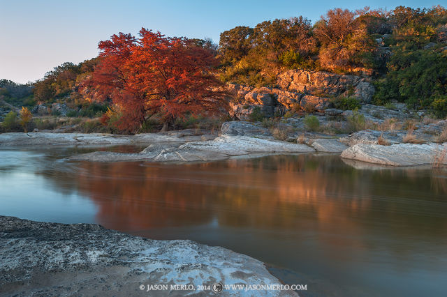 2014112607, Last light on the Pedernales River