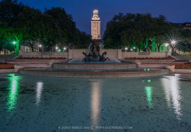 2015030701, The Tower and Littlefield Fountain at dawn