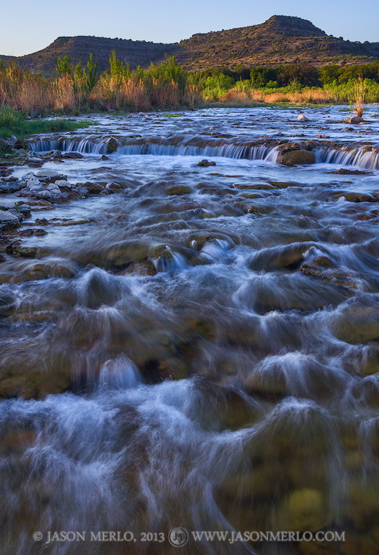 A small waterfall and rapids on Independence Creek and at The Nature Conservancy's Independence Creek Preserve in Terrell County...