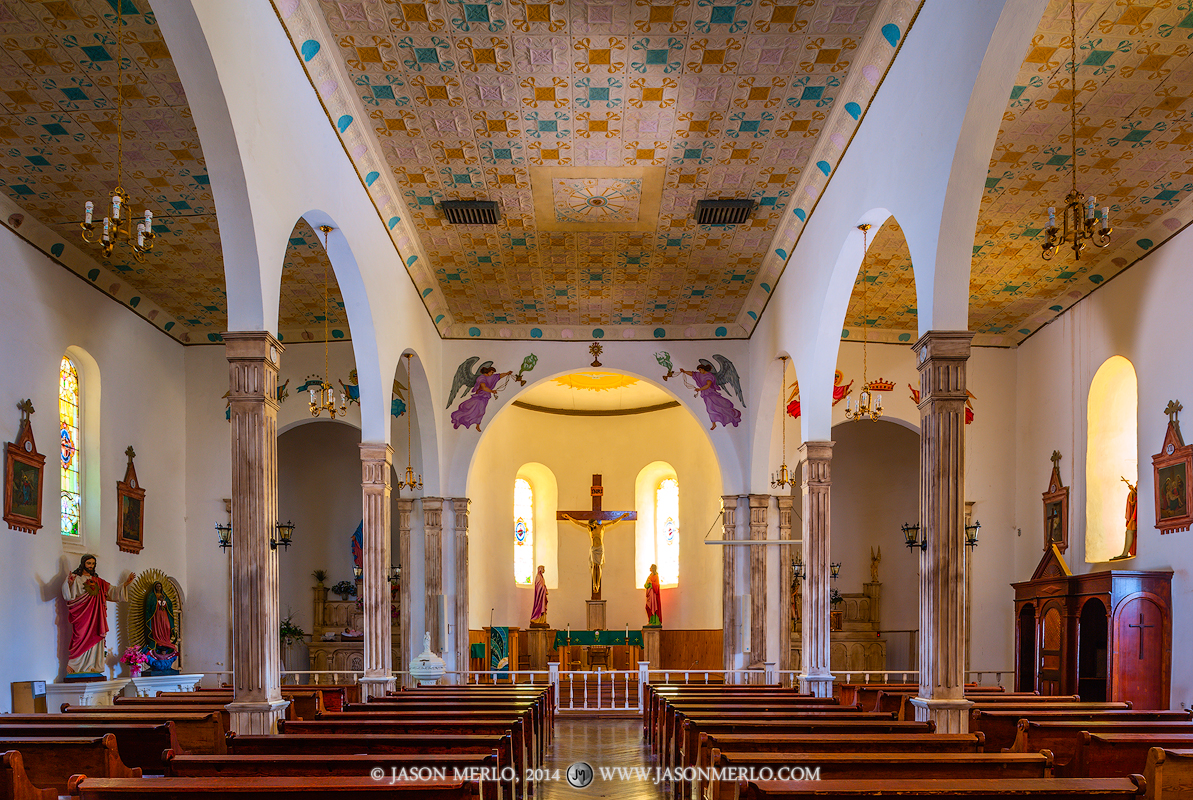 The chapel interior at San Elizario Presidio Chapel in San Elizario&nbsp;(El Paso) in West Texas.