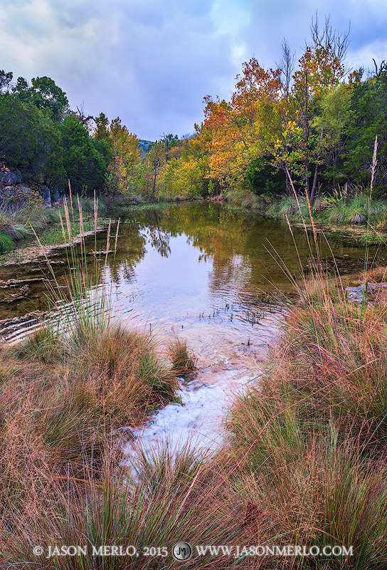 A waterfall and pool on Spicewood Springs Creek at Colorado Bend State Park in San Saba County in the&nbsp;Texas Hill Country...