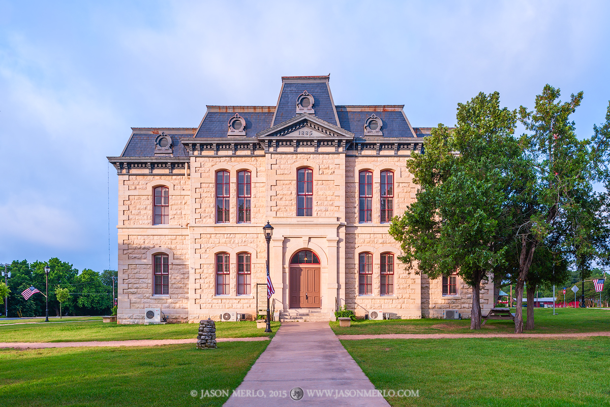 The old Blanco County Courthouse in Blanco, Texas.