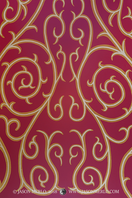 Painted detail in the apse at Guardian Angel Catholic Church in Wallis, one of the Painted Churches of Texas.
