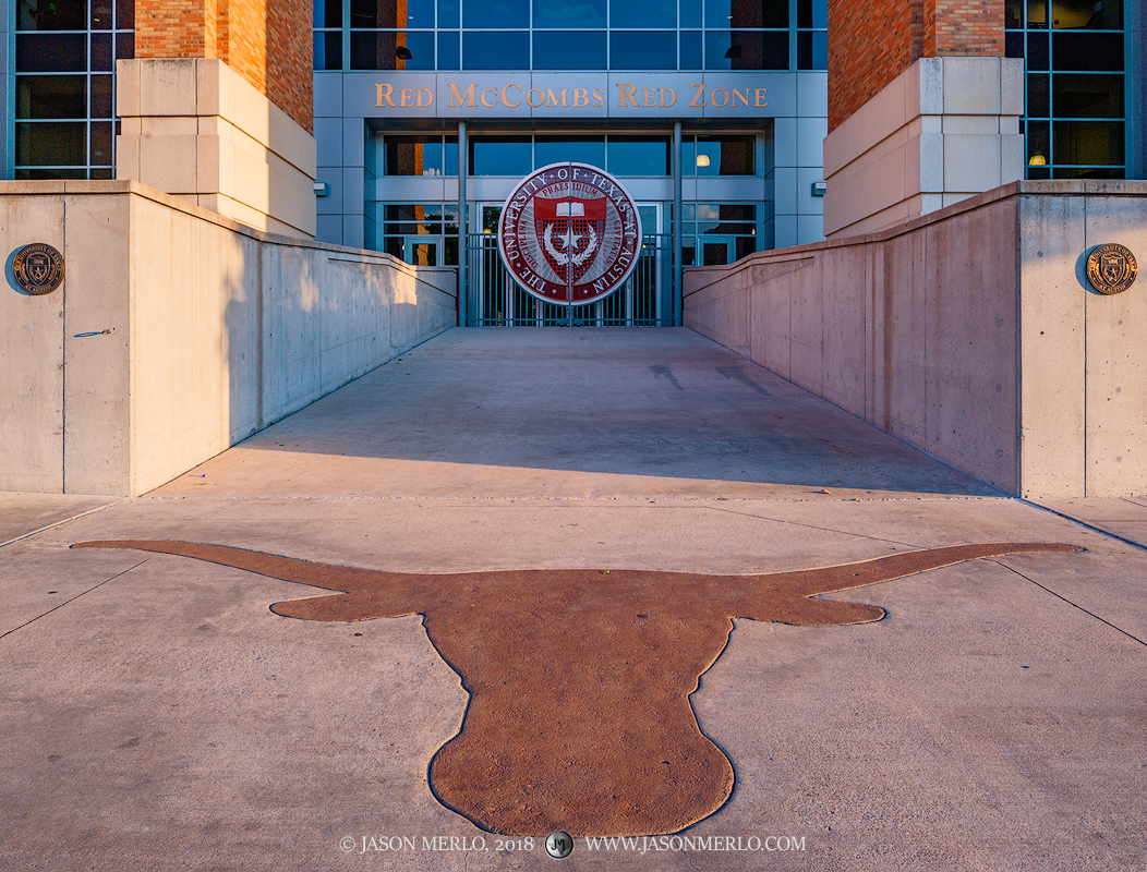 The north entrance to Darrell K. Royal - Texas Memorial Stadium at the University of Texas in Austin, Texas.