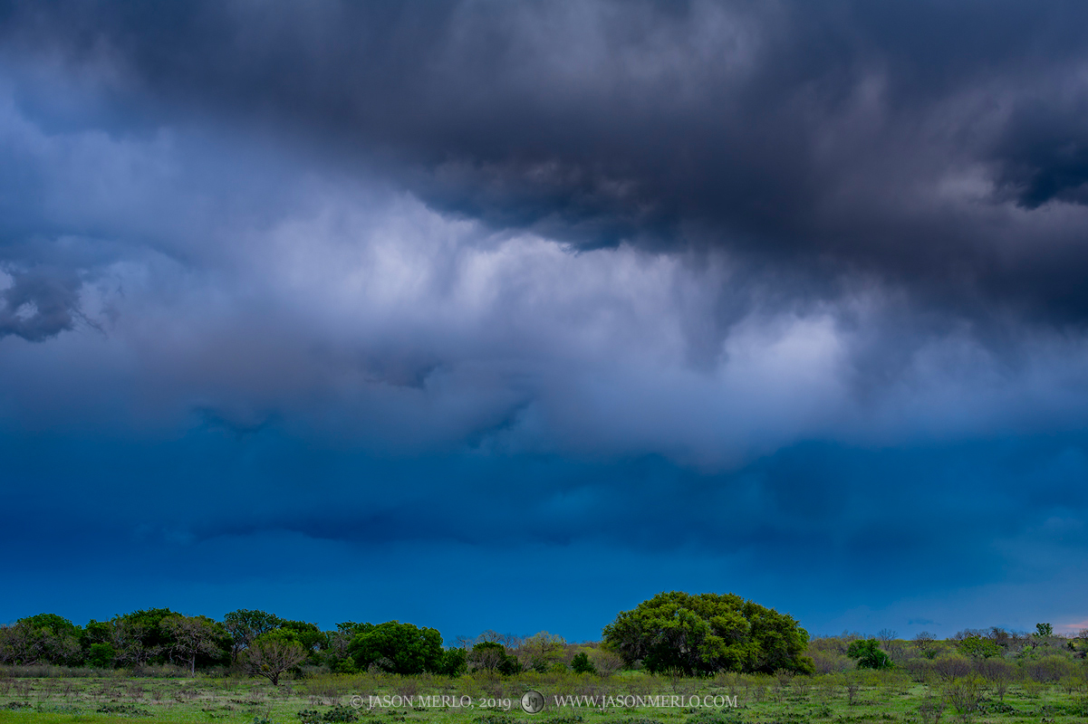 Layers of storm clouds in San Saba County in the Texas Cross Timbers.