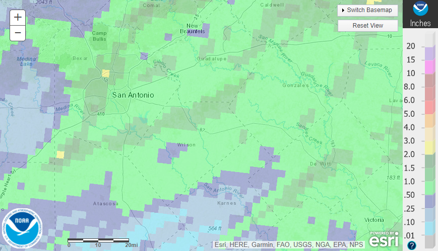 December 2021 observed rainfall for South Texas